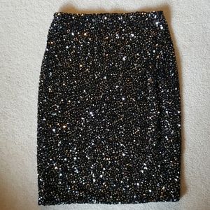 GAP Black Silver Sequin Skirt